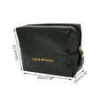 thumbnail image 2 of Unique Bargains 1 Pc Convenient Drawstring Makeup Bag for Vacation Business Travel PU Black, 2 of 6