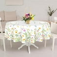thumbnail image 6 of Floral Oval Tablecloth 60x84In,Spring Watercolor Flower Tablecloth,Country Farmhouse Polyester Waterproof Tablecloth,Suitable for Farmhouse Kitchen Decor/Indoor and Outdoor Tables/Party/Picnic, 6 of 6