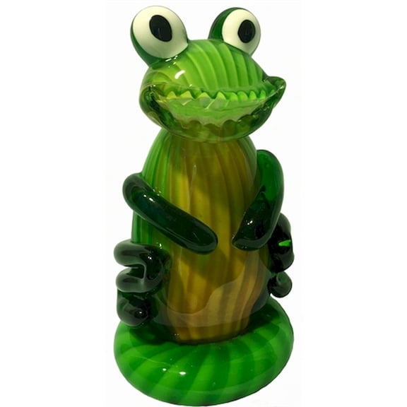 Glass Frog On A Lilypad Figurine