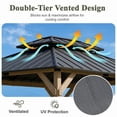 thumbnail image 3 of Homall 10x12 FT Wood Gazebo China Fir Permanent Pavilion with Galvanized Steel Hardtop Double Roof for Patio Garden Backyard, 3 of 7
