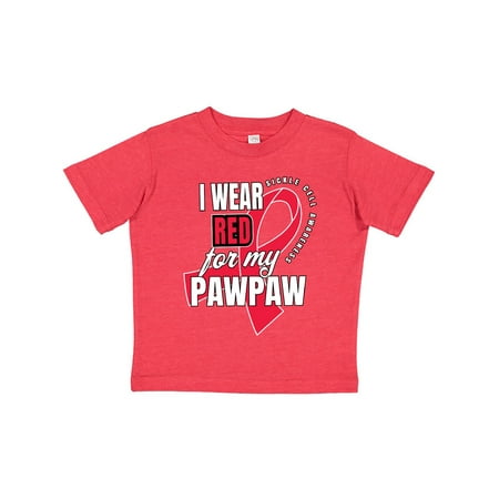

Inktastic Sickle Cell Awareness I Wear Red For My Pawpaw Gift Toddler Boy or Toddler Girl T-Shirt