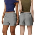 thumbnail image 5 of Prime Today! QATAINLAV Summer Shorts for Women Baggy Soft Workout Athletic Sweat Shorts Drawstring High Waisted Cargo Shorts with Side Pockets Dark Gray XL, 5 of 8