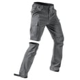 thumbnail image 1 of Xyxonk Hiking Pants Men Convertible Quick Dry Water-Resistant Pant Zip Off Travel Fishing Hunting Cargo Work Pants Lightweight Outdoor Solid Color Pants with 4 Deep Pockets Light Gray M, 1 of 2