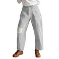 thumbnail image 5 of GEWSEY Baggy Barrel Jeans for Women Y2k Striped Drawstring High Waist Straight Wide Leg Boyfriend Jeans Mom Denim Pants (Grey, S), 5 of 6