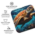 thumbnail image 3 of Rateoe Colorful Flower Sea Turtle Drawing Drink Coasters Set of 4 Leather Coasters Spill Protection for Table Desk,Durable and Non Slip Leather Coaster ,4 Inches Drink Mats-Square, 3 of 6