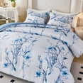 thumbnail image 3 of Koniroom 3Pcs Blue Blossom Comforter Set King Size, Blue Flower Branch on White Bedding Sets for Women, 3 of 12