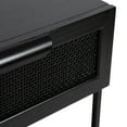 thumbnail image 3 of Kate and Laurel Ori Modern Cane Rectangle Side Table, 18 x 15 x 24, Black, Versatile Rattan Living Room End Table with Drawer for Storage and Home Decor, 3 of 9