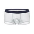 thumbnail image 4 of 2 Pack Silk Underwear for Men Boxer Briefs Lightweight See-Through Stretchy Low Waisted Breathable Quick-Drying Solid Color Loungewear Party Boxers, 4 of 8
