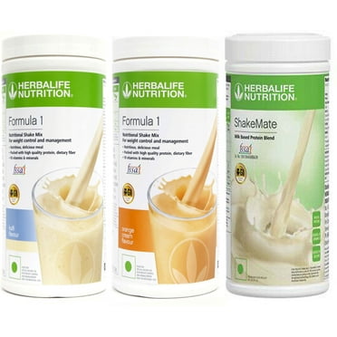 2 PCS Formula 1 Nutritional Shake Mix - KULFI   ORANGE Flavor With Shake Mate Milk Powder