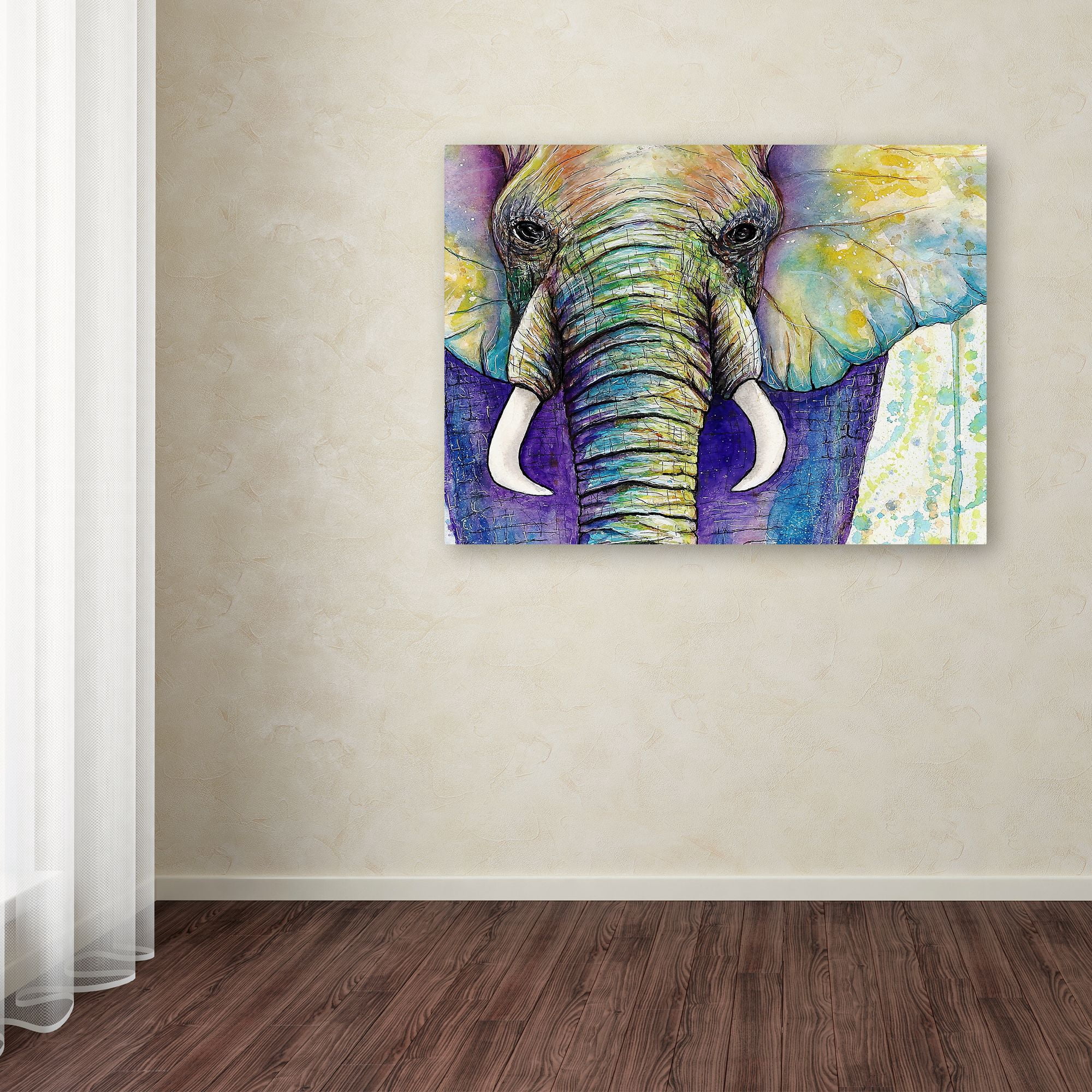 Trademark Fine Art 'Elephant Face' Canvas Art by Michelle Faber