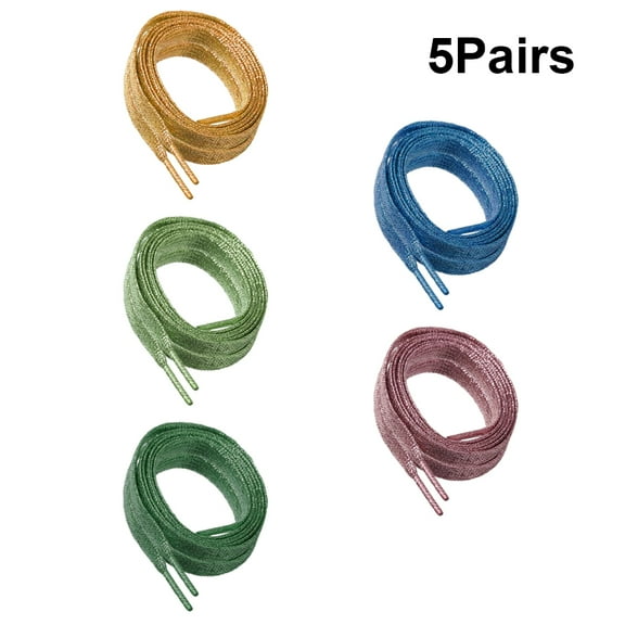 ORDDIART 5 Pairs Color Shoe Laces Emerald Green Fabric Fastening Flat for Adults Everyday Use 11.8in