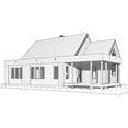 thumbnail image 2 of 728-6100: Contemporary Vacation 2 Bed, 1 Bath Luxury Home Plan, 1200 Sq Ft: Full Blueprints with License to Build by Home Plan Marketplace - Lesuto, 2 of 9