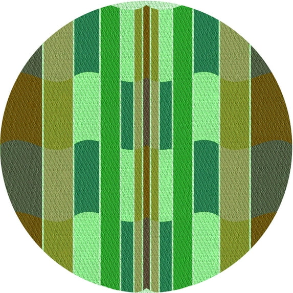 Ahgly Company Indoor Round Patterned Nebula Green Area Rugs, 3' Round