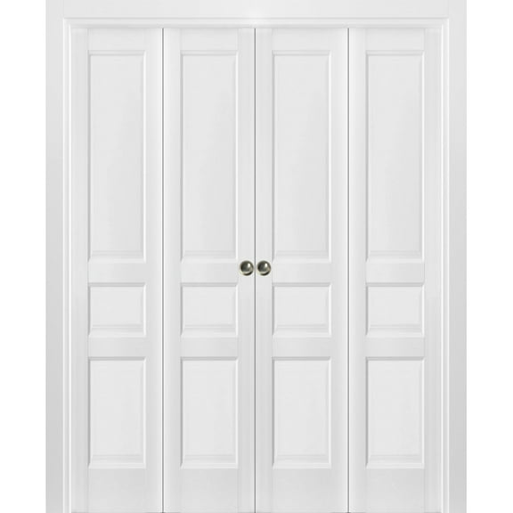 Sliding Closet Double Bi-fold Doors | Lucia 31 White Silk