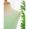 thumbnail image 3 of YONGHS Girls Kids Sleeveless Ballet Leotard Tutu Mesh Skirts Ballerina Team Competition Dancewear Light Green 5-6, 3 of 7