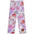 thumbnail image 5 of Top-kevin Pajama Sets for Womens Purple White Checker Loose Button Down Long Sleeve Shirts And Pants Set, 5 of 6