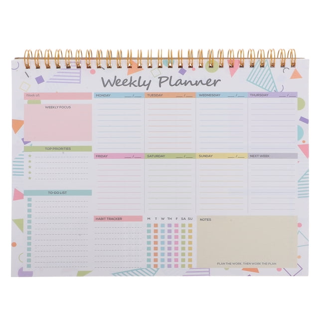 Shisuyan Weekly Planner Organizer Notepads Undated Weekly Planning Notepad Spiral Planner Notebooks To Paper