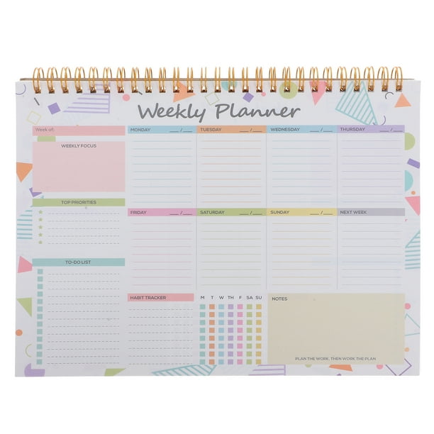 Planificador semanal con espiral, bloc de notas semanal, planificador de proyectos, cuaderno, planificador semanal, organizador semanal, bloc de planificación semanal, cuaderno de tareas (B5)