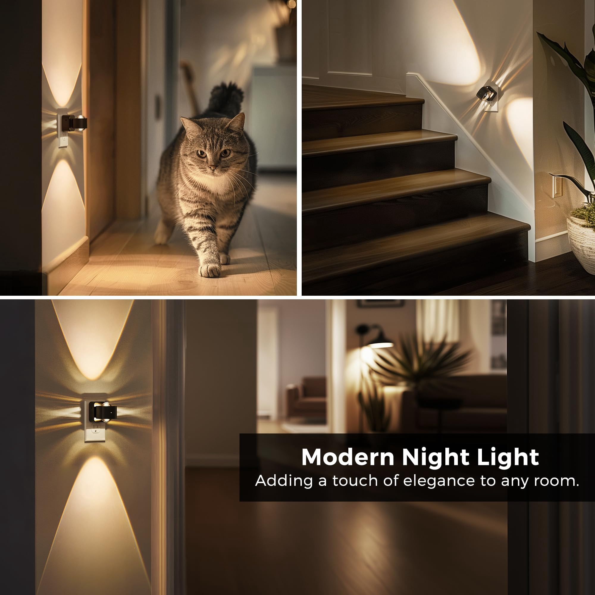 Night Light Projector  Lights Plug Into Wall Dusk To Dawn Sensor Rotating Nightlight For Soft White Ambient Lighting Bathroom Gaming Room Gifts 1 Pack