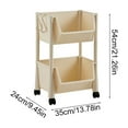 thumbnail image 4 of Fwttom 2 Tier Rolling Carts with Wheels, Multi-Functional High Capacity Storage Trolley for Office, Living Room, Kitchen, Bathroom, Movable Utility Cart with Wheels, 4 of 7