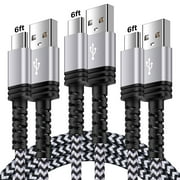 Charging Cable 6ft,3PACK HopePow Type C Charger Usb A to Usb C Cable 6ft Fast Charging Cable Android Charger High Speed Phone Charger Cord Type C Fast Charging,Blakwhite