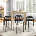 thumbnail image 5 of FASCK 6 Pack Stackable Stool, 17.5” Stacking Decoration Stool Set w/Metal Frame & Plastic Seat, Backless Round Flexible Seating for Children's Table, School, Classroom(6 Piece, Black), 5 of 6