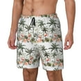 thumbnail image 2 of Uemuo Flamingo Palm Trees Pattern Mens Swim Trunks Quick Dry Board Shorts with Mesh Lining, Stretch Beach Shorts Quick Dry No-Chafing Board Shorts-, 2 of 9