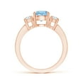 thumbnail image 2 of Angara Natural 1.12 Ct. Aquamarine with Diamond Classic Ring in 14K Rose Gold for Women (Ring Size: 3), 2 of 9
