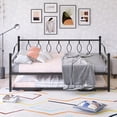 thumbnail image 3 of Sesslife Full Size Daybed, Metal Sofa Bed with Adjustable Trundle, Black, 3 of 10