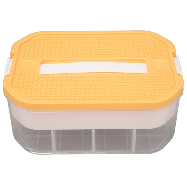 Contenedor Organizador De Bloques Apilables Con Compartimentos De 3 Capas Con Tapa Creativa Y Cuerpo Transparente, Ideal Para Almacenamiento De Bloques De Construcción