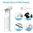 thumbnail image 5 of LNKOO 3 in 1 Handheld Mini Fan with LED Light, Power Bank , 2 Speeds USB Portable Personal Mini Desk Fan with Rechargeable 2200mAh 24 Hrs Working Hours for Outdoor, Travel, Camping-White, 5 of 9