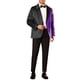 thumbnail image 2 of CHAQUETAS DE LENTEJUELAS INSPIRADORAS CHIC PARA HOMBRES, TUXEDO DE PICO EN BLOQUE DE COLOR, TRAJE BRILLANTE PARA BODA, CHAQUETA M NEGRO MORADO, 2 of 5