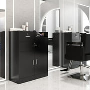 OmySalon Salon Storage Cabinet, Black, 13.8''