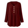 thumbnail image 3 of Vivianyo HD Women's Pleated V Neck Blouse, Tunic Shirts for Women Loose Fit Long Sleeve Top, Fall Office Casual Blouse for Daily Commute and Shopping Trips, Sizes S-2XL, 3 of 7