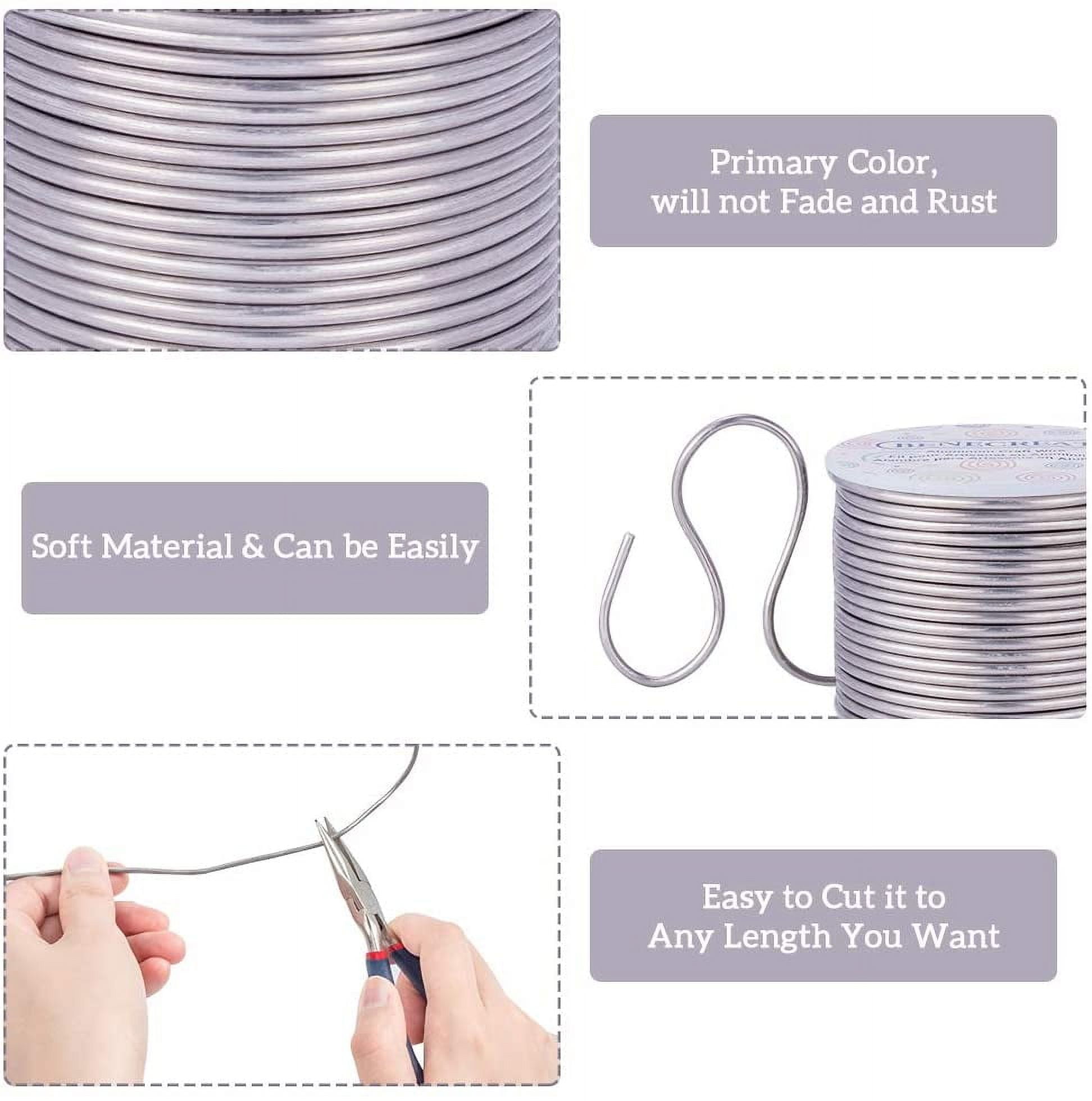 1box 10 Gauge 80FT Resistant Jewelry Craft Wire Bendable Aluminum Sculpting Metal Wire for Christmas Jewelry Craft Beading Work - Primary Color 2.5mm Gray DIY