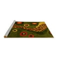 thumbnail image 2 of Ahgly Company Machine Washable Indoor Round Oriental Yellow Modern Area Rugs, 6' Round, 2 of 4
