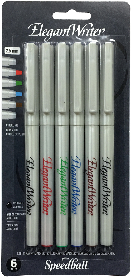 Speedball Elegant Writer Calligraphy Assorted Markers 6/PkgMedium