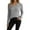 Summer Tops Gray, variant on Womens Ribbed Spring Clothes, Fall Sweaters for Women Fashion Loose Fit Solid Color Notch V Neck Long Sleeve Pullover