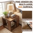 thumbnail image 5 of Dayalane Modern Farmhouse Style Wood End Table Set of 2, 2-Tier Open Storage Rectangular Bedside Table, Minimalist Accent End Table for Small Space Sofa Bedroom, Walnut, 5 of 9