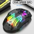 thumbnail image 4 of Rbaofujie Wired Connection Wireless Connection Bluetooth Connection The Third Mock Examination Full Transparent RGB Cool Light Effect 5-gear DPI Adjustment Game Mouse, 4 of 6