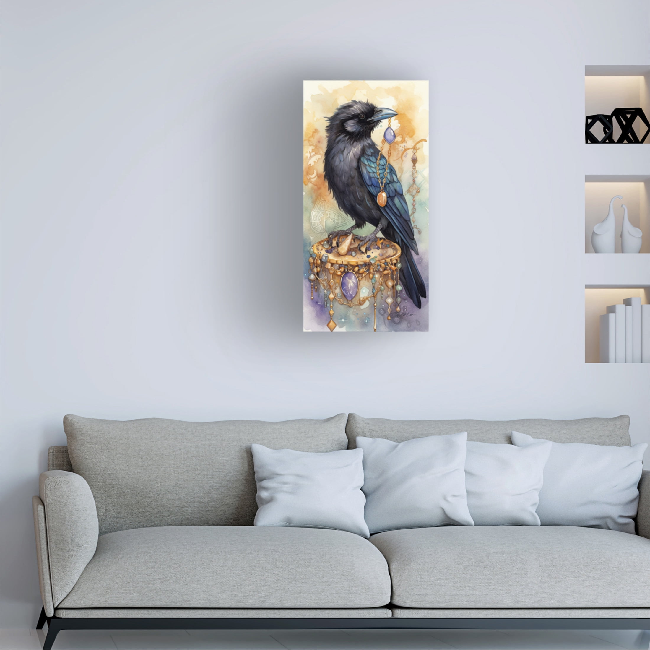 Canvas Wall Art - Momart 'Treasure Keepers Rave 3' Wall Art for Living Room, Bedroom, or Office Décor by Trademark Fine Art - 12 x 24 Inches