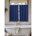 thumbnail image 4 of Navy Blue Pure Color Bathroom Window Curtain, Aesthetics Contemporary Luxury Light Filtering Coffee Kitchen Curtains, Bedroom Living Room Curtains 2 Panel 84"x45", 4 of 6