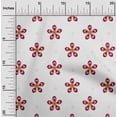 thumbnail image 2 of oneOone Tissu Popeline de Coton Rouge Carmin à Fleurs Tissu pour Robe Tissu Imprimé au Mètre 56 Pouces de Large, 2 of 4