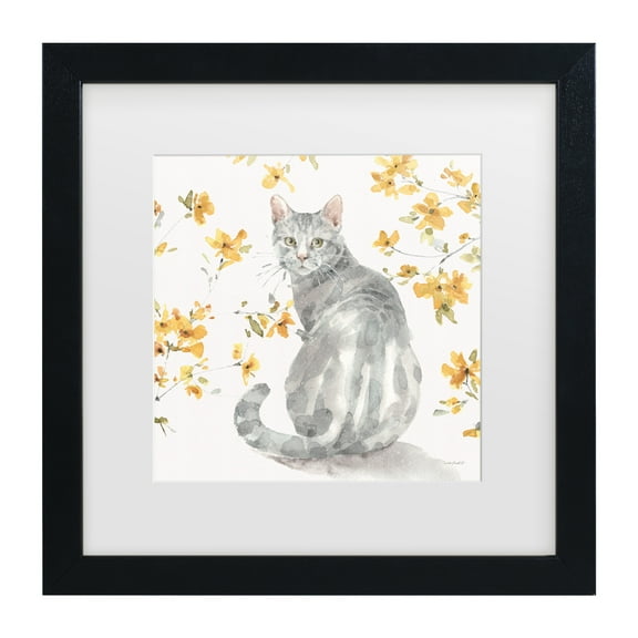 Lisa Audit 'Happy Yellow 14B' Matted Framed Art