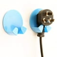 thumbnail image 1 of Pro Space Wall Adhesive Plastic Power Plug Hooks, Power Plug Socket Holder, Sticky Hooks, Set of 10, Blue, 1 of 4
