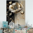 thumbnail image 2 of Designart Grey Gold Flower Bouquet V Canvas Wall Art, 2 of 5