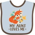 thumbnail image 3 of Inktastic Aunt Loves Me Woodland Fox Boys or Girls Baby Bib, 3 of 4