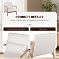 thumbnail image 6 of PAPROOS Mid Century Modern Accent Chair with Arms, Upholstered Reading Chair with Solid Rubberwood Frame, Lumbar Pillow and Thick Cushion for Living Room Bedroom, Beige+Nature, 6 of 9