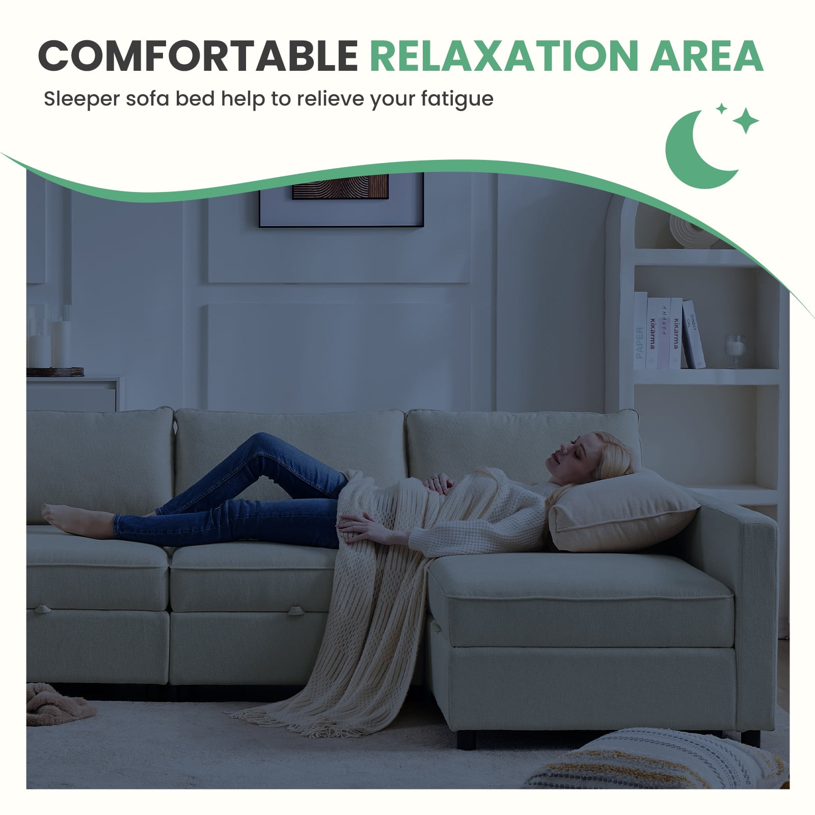 GIANNA Modular Sectional Sofa, U Shaped Couch Set for Living Room, 6 Seater Comfy Cloud Couches with Movable Ottoman
