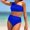 Blue, variant on BOBOGOJP Women One Shoulder High Waisted Bikini Sets Two Piece Swimsuit Tummy Control Bathing Suit Full Coverage Swimwear Black for Size L